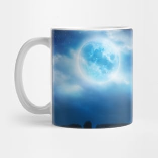 Full moon over river in valley Mug